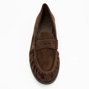 Shop Peche brown suede Hugh loafers